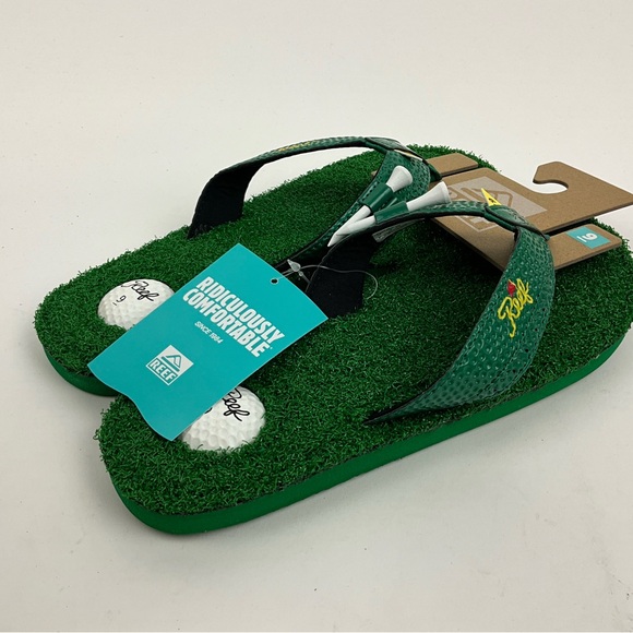 REEF Mulligan II Bottle Opener Golf Sandals with Golf Tees NWT - Picture 5 of 12